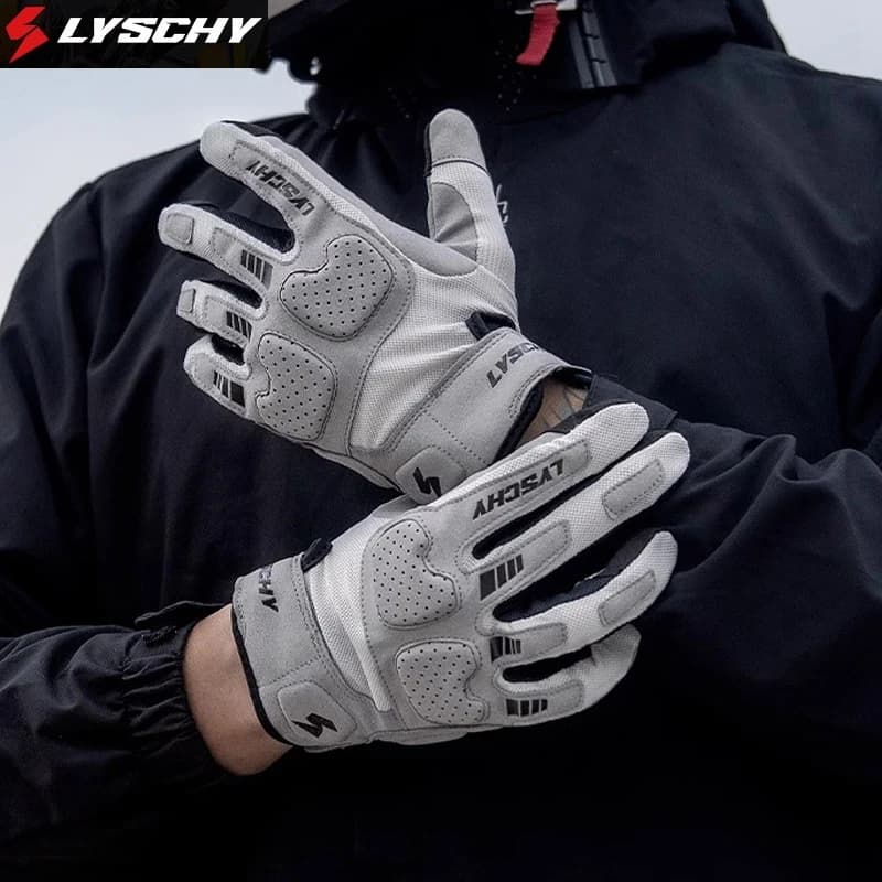 LYSCHY Guanti da moto Uomo Donna Estate Traspirante Motocross Guanti da equitazione Anti-caduta Resistente all'usura Luvas Touch Screen Guanti