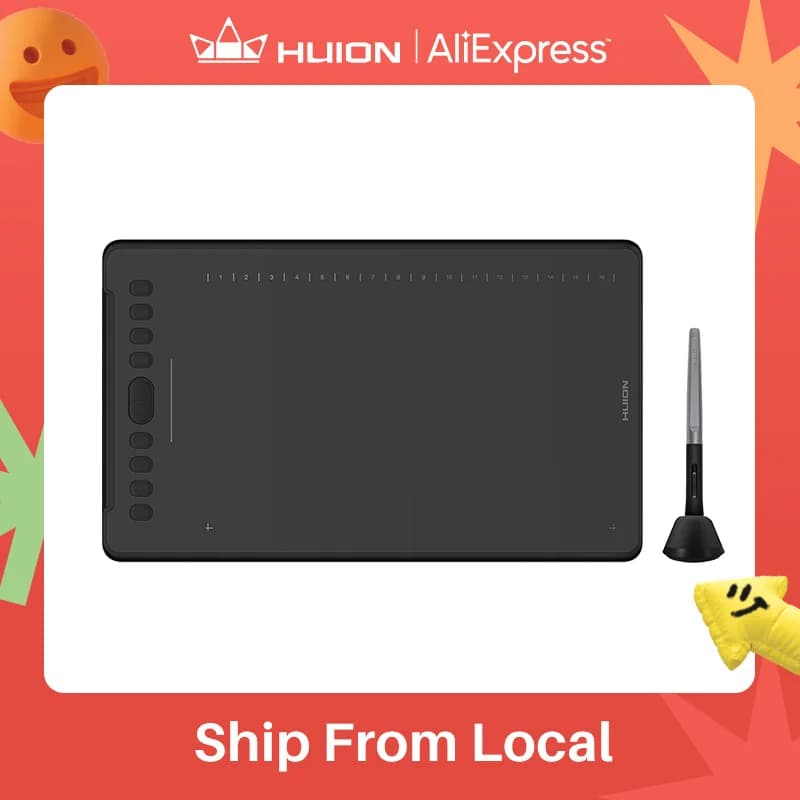 HUION H1161 Tavoletta grafica digitale Tavoletta grafica Penna stilo senza batteria con funzione di inclinazione Supporto dispositivo Android Win e Mac