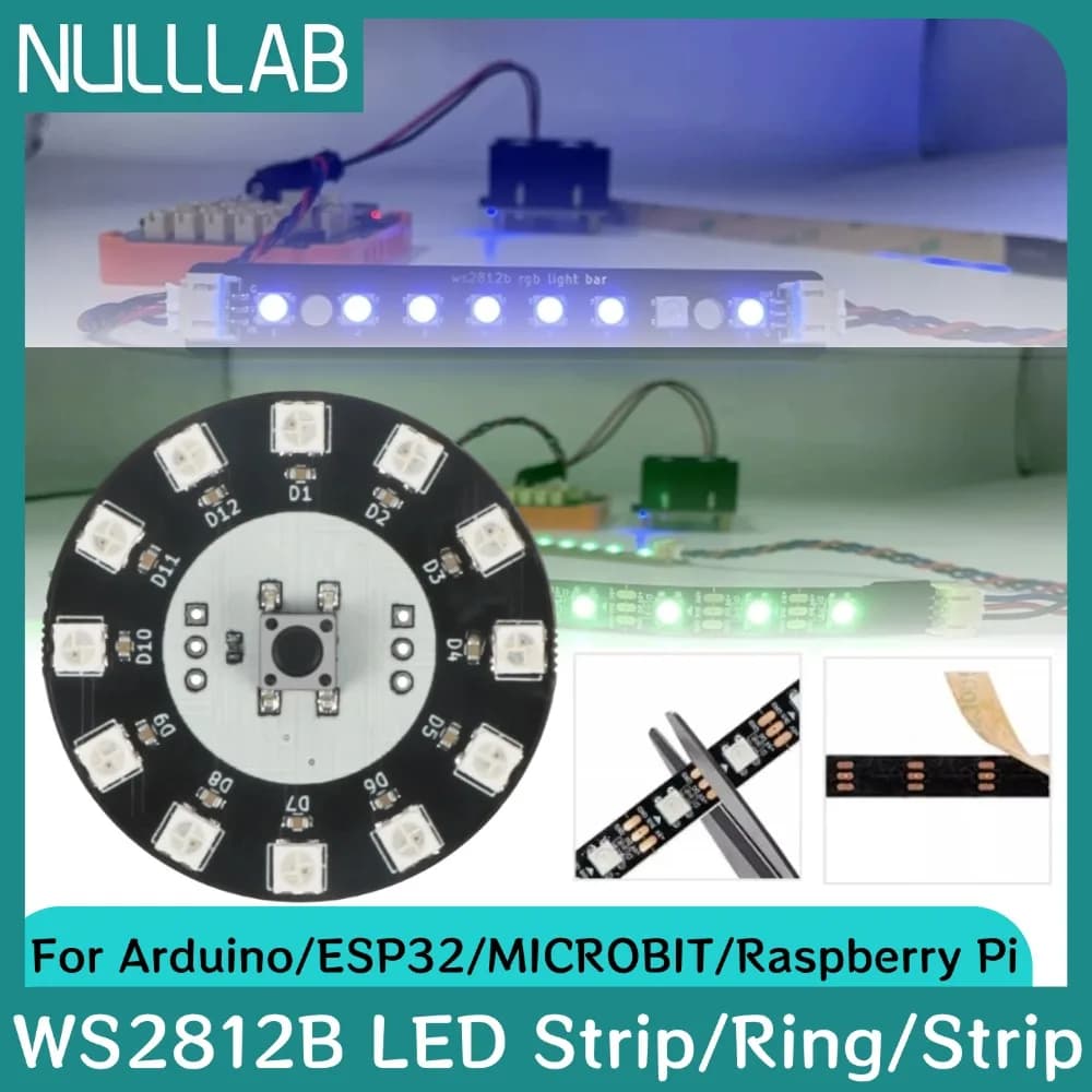 WS2812B Individually Addressable RGB 5050 LED Strip DC5V WS2812 Smart Pixel Light String For Arduino ESP32 Raspberry Pi DIY Kit