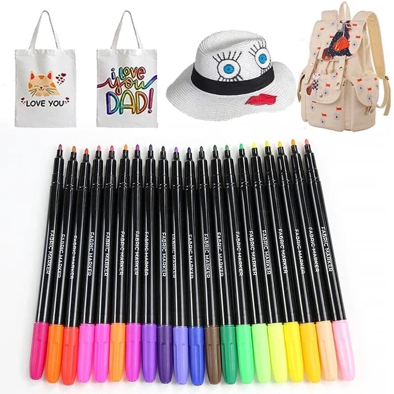12 colori/set impermeabile Colorfast tessuto pennarello per tessuti penna permanente per vestiti fai da te arte graffiti disegno pittura penna