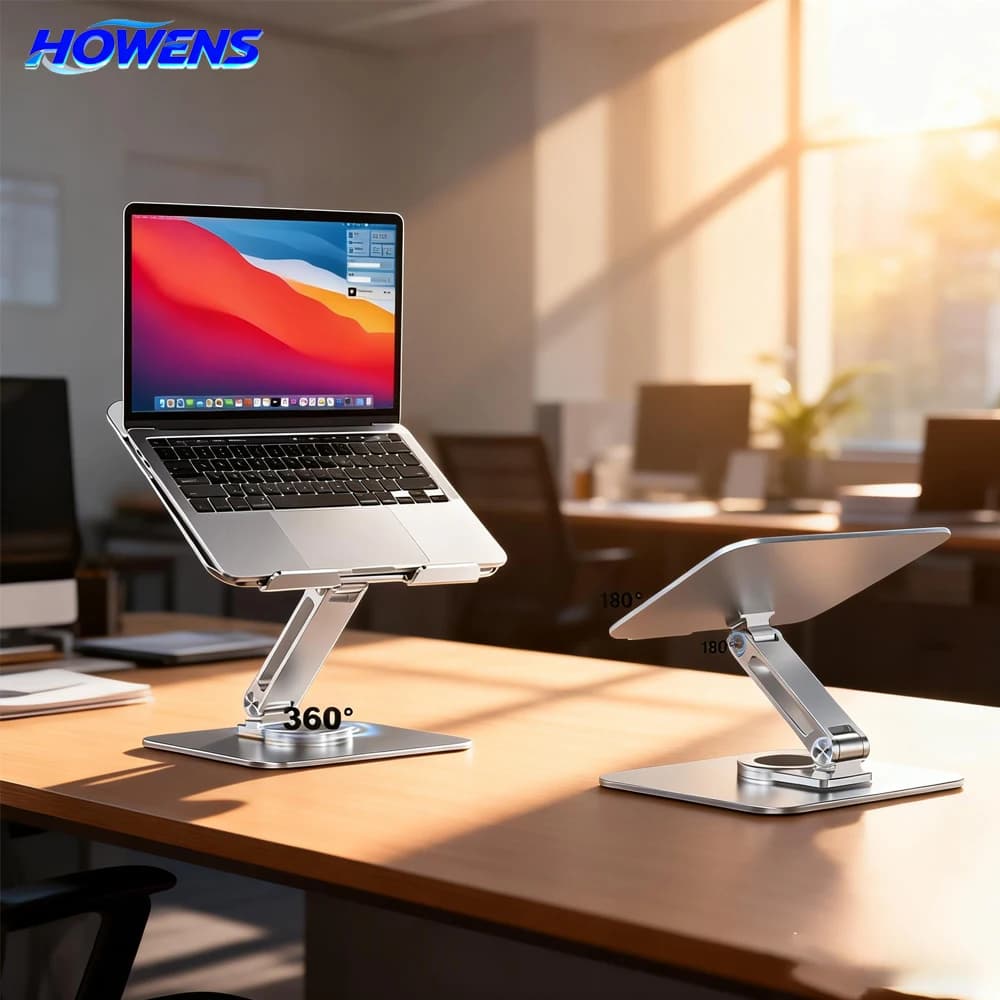 Supporto per Laptop HOWENS con Morsetto, Supporto Rialzato per Tablet, Porta Libri, Supporto da Scrivania e Letto Girevole a 360° ° Regolabile in Altezza e Rotante