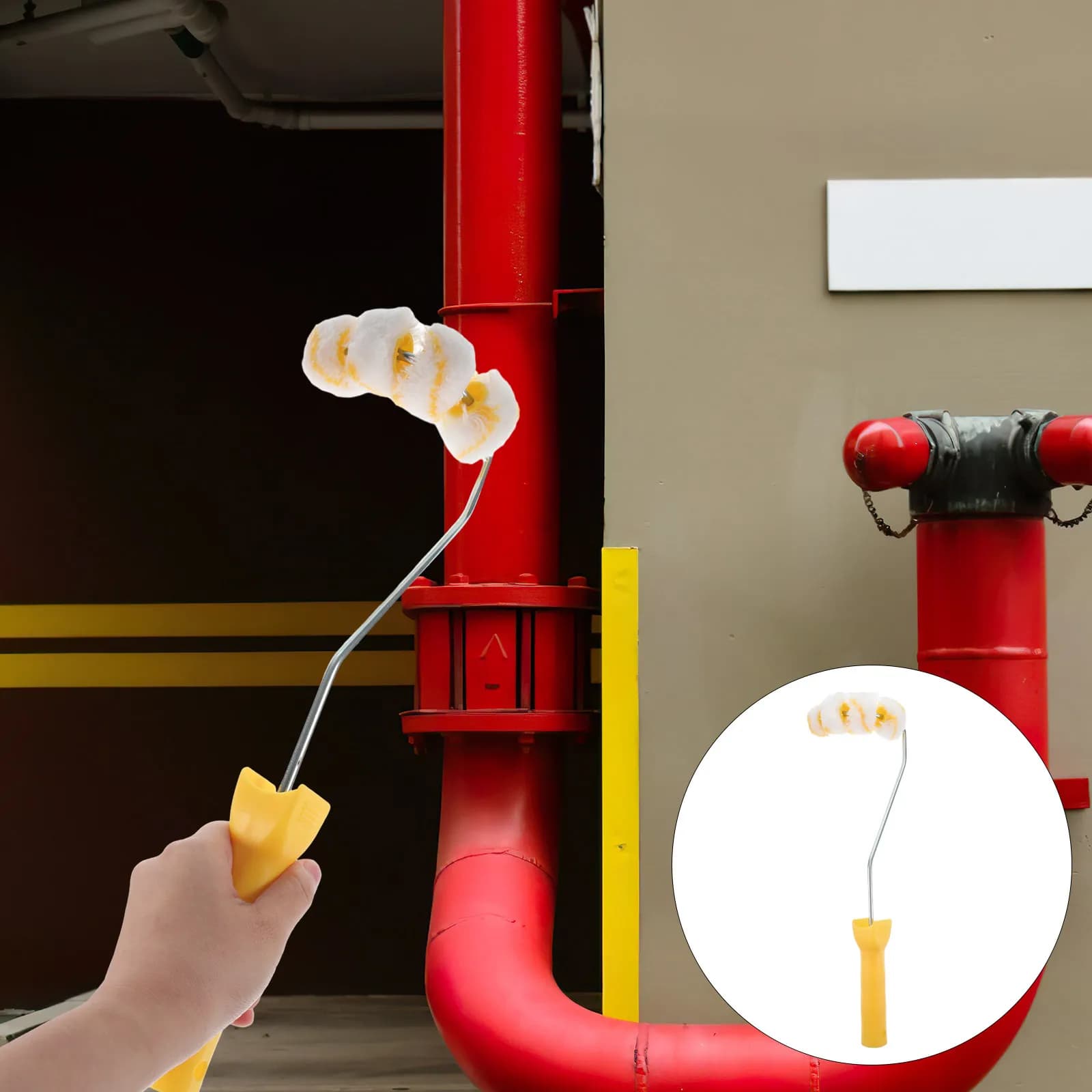 1 pz Rullo per pittura con spazzola a tubo, Premium, anti-pelucchi, per tubi, recinzioni, mobili, pittura fai da te, casa
