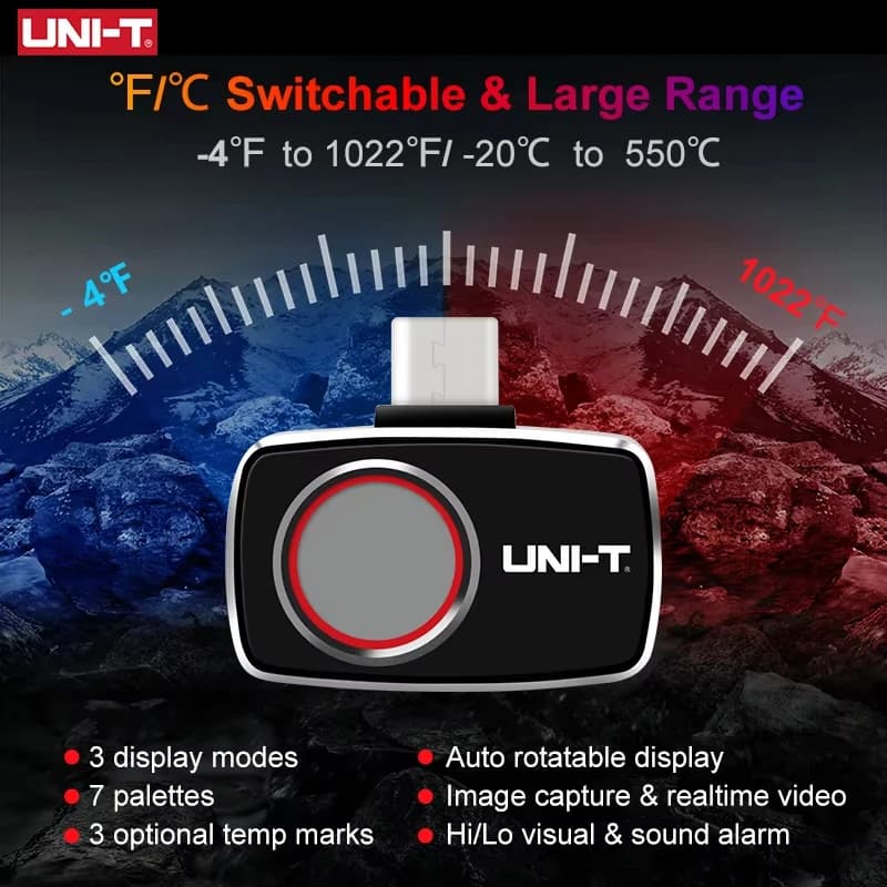 Termocamera UNI-T per Smartphone UTI260M UTI256M 256x192 Termocamera a infrarossi Pcb Pannello solare Dispositivo Rilevamento guasti