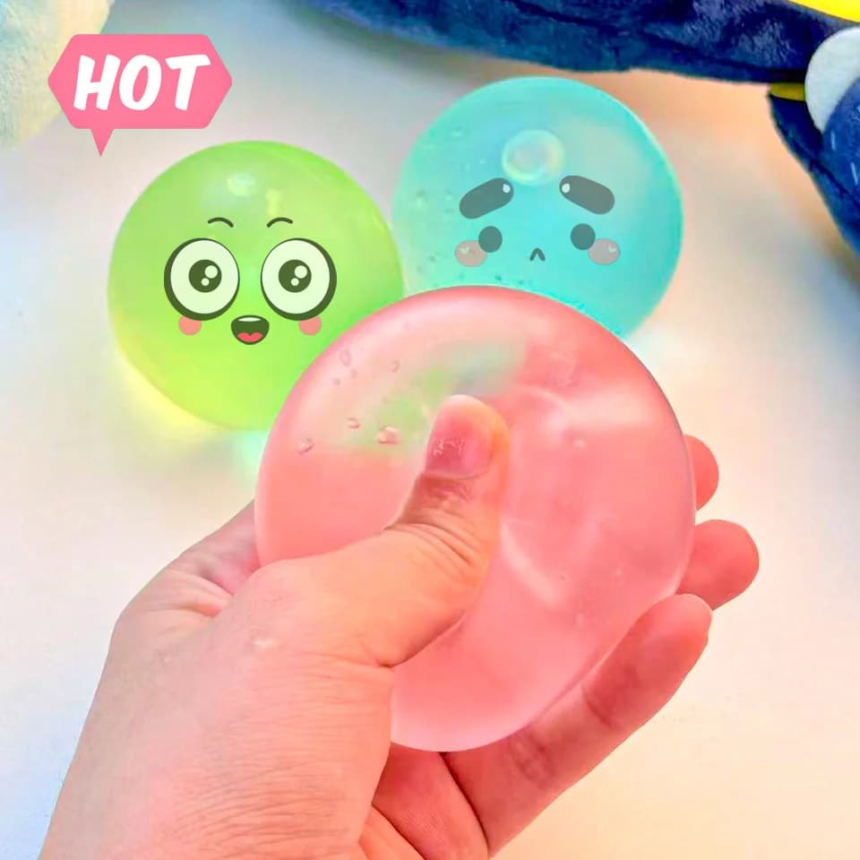 HO Palline Antistress Trasparenti a Forma di Macaron e Cubo, Design Simulato di Panino al Vapore e Formaggio, Divertenti Palline per Alleviare lo Stress