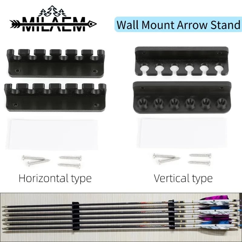 Il supporto per frecce per montaggio a parete per tiro con l'arco può contenere 6 frecce da utilizzare per rack di stoccaggio per esposizione di frecce in carbonio/legno/bambù/alluminio