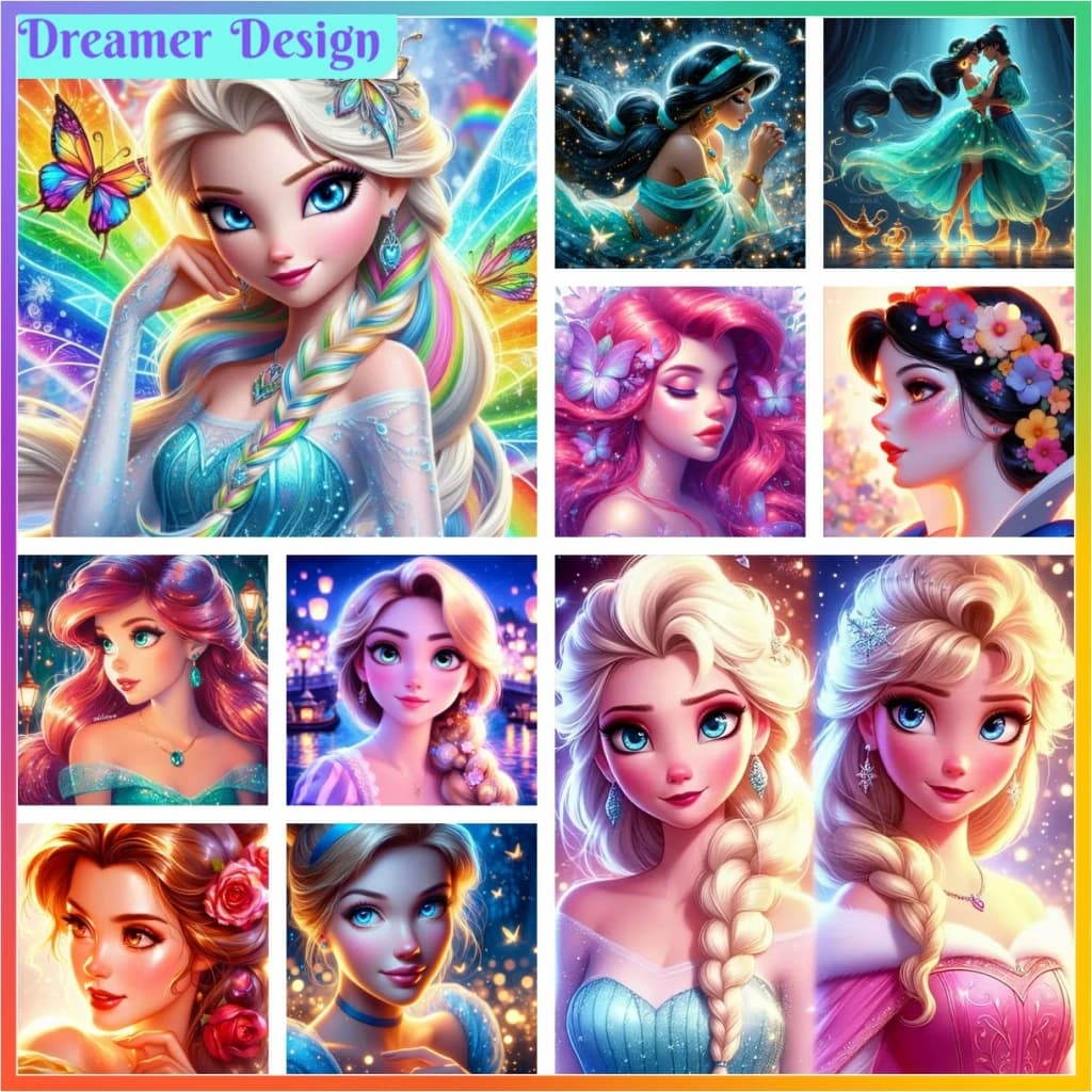 Elsa Disney Princess Diamond Painting Kit punto croce trapano completo mosaico ricamo Home Decor 5D fai da te arte nuovi arrivi creazione