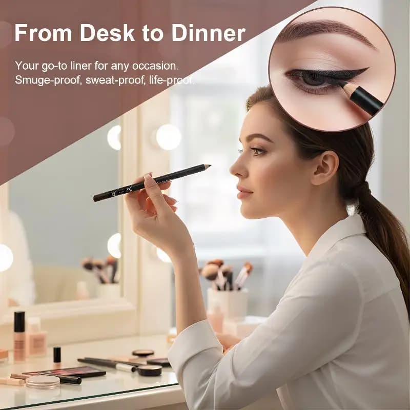 Smudge-proof Wooden Rod Eyeliner Pencil Set 1/12 Pcs Black Brown Versatile Eye Makeup Look