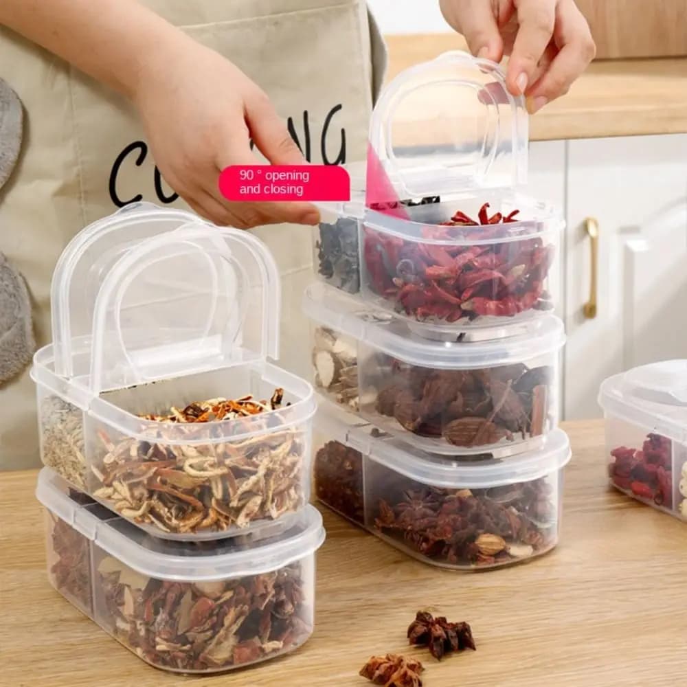 Plastic Refrigerator Storage Box Sealed Rectangular with Lid Trasparent Crisper Stackable Kitchen Storage Box Fresh-Keeping Box