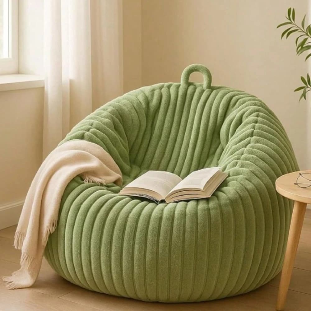 Copertura per pouf in pelliccia di coniglio, senza imbottitura, comoda, per la casa e la camera da letto, Dr Organi