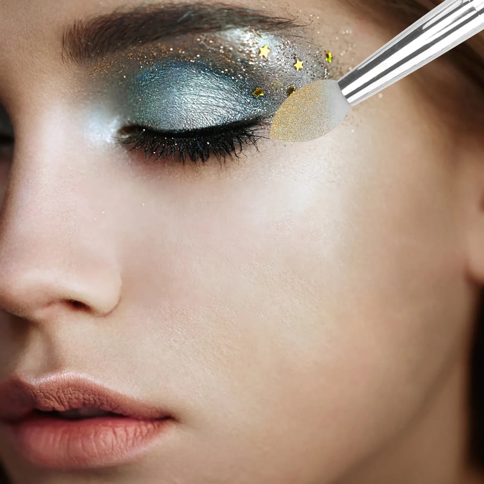 Set di 6 Pennelli per Trucco Viso, Applicatori in Silicone per Ombretto e Maschera Labbra, Strumenti Professionali per Crema, Rossetto, Balsamo Labbra e Cosmetici