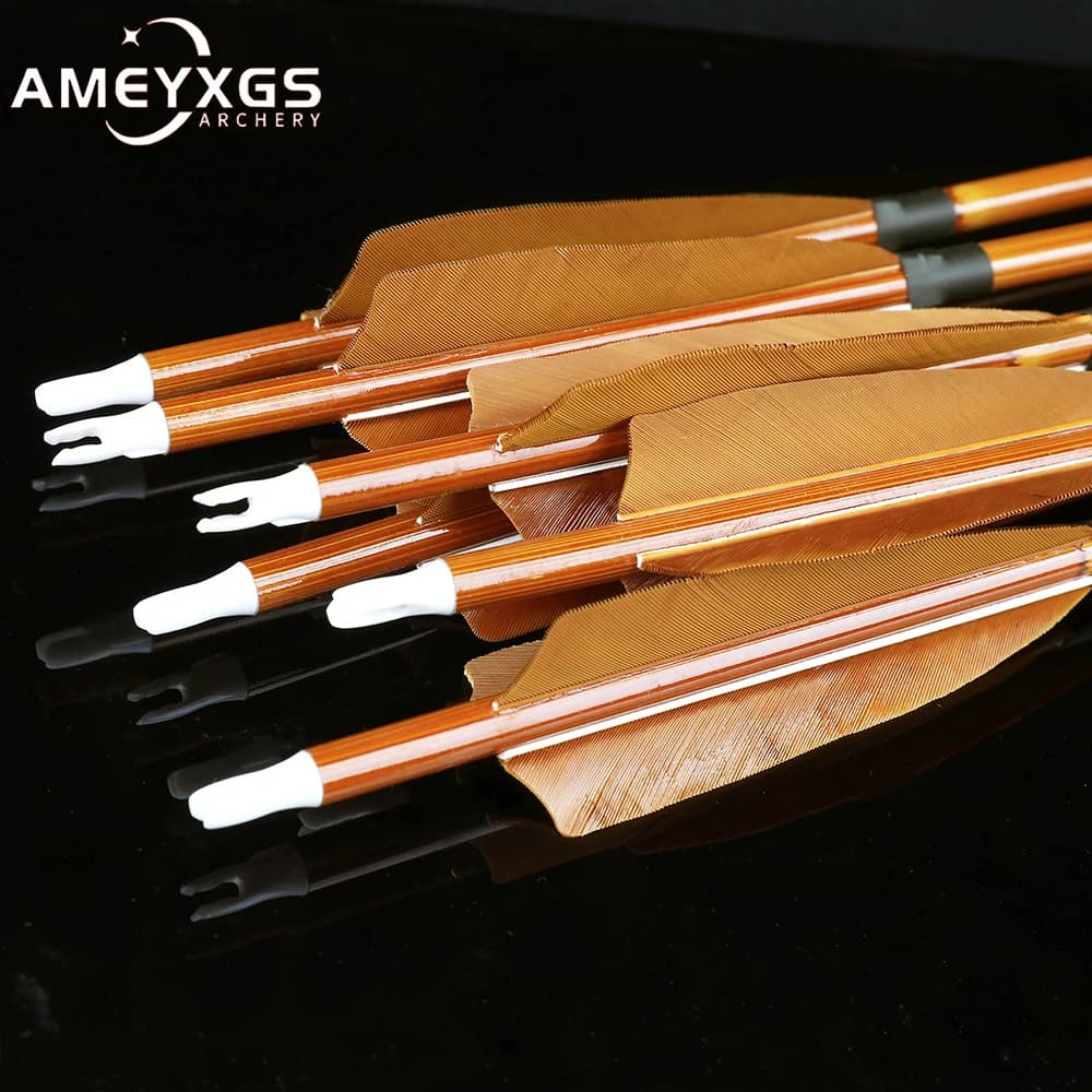 6/12 pz 31.6 "tiro con l'arco colonna vertebrale 500 carbonio freccia 4" tacchino Fletching con O-ring rondella di gomma frecce per arco caccia tiro Sport