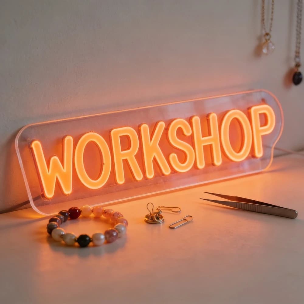 Insegna al Neon LED per Officina, Luce al Neon per Decorazione Creativa di Stanze e Studi d'Arte, Insegna Personalizzata per Officina, Regalo Unico per Artisti e Artigiani