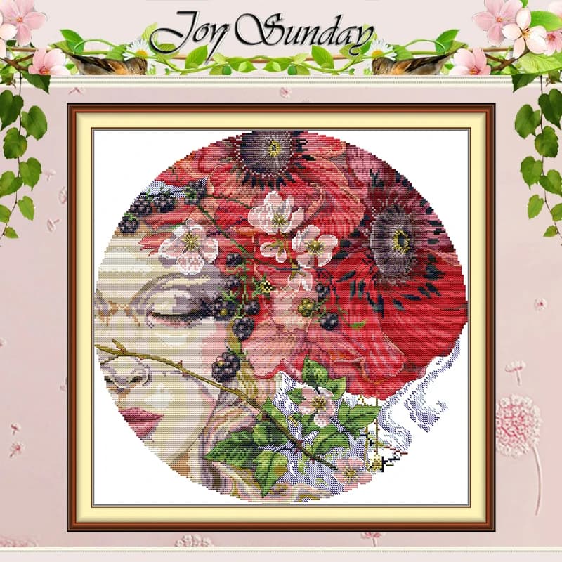 Models of La Bella Addormentata Counts Point Cross Set FAI DA TE 11CT 14CT 16CT Printed DMC Point Cross Kit Embroidery Craftsmanship