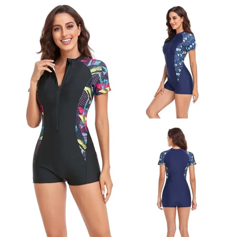 Costume da bagno intero con stampa chiuso Costumi da bagno taglie forti Sport Piscina da surf Costume da bagno da donna Costume da bagno da spiaggia per ragazze Estate
