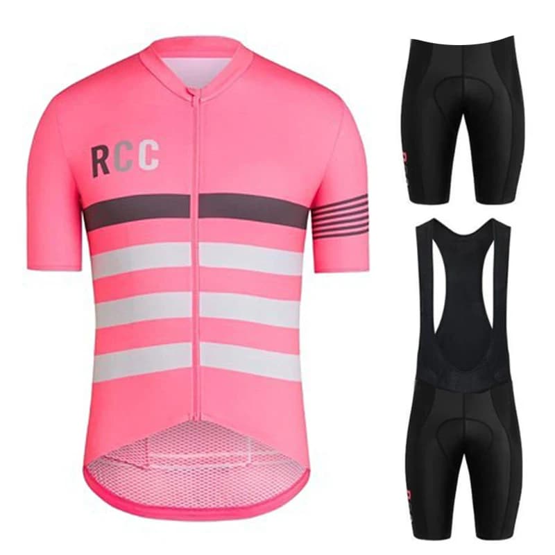 Set Maglia Ciclismo Rosa RCC a Maniche Corte da Uomo, Completo Sportivo Estivo per Bici, Abbigliamento Ciclismo Uomo 2026