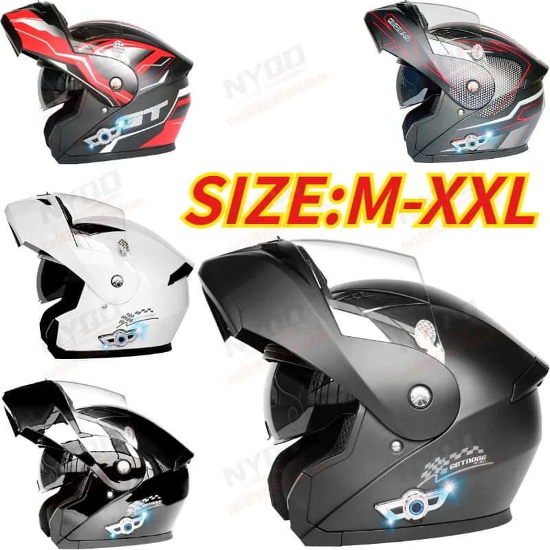 Casco Bluetooth Modulare a Doppia Lente Kuqibao, Certificato 3C, Integrale, Lunga Durata della Batteria per E-bike e Moto