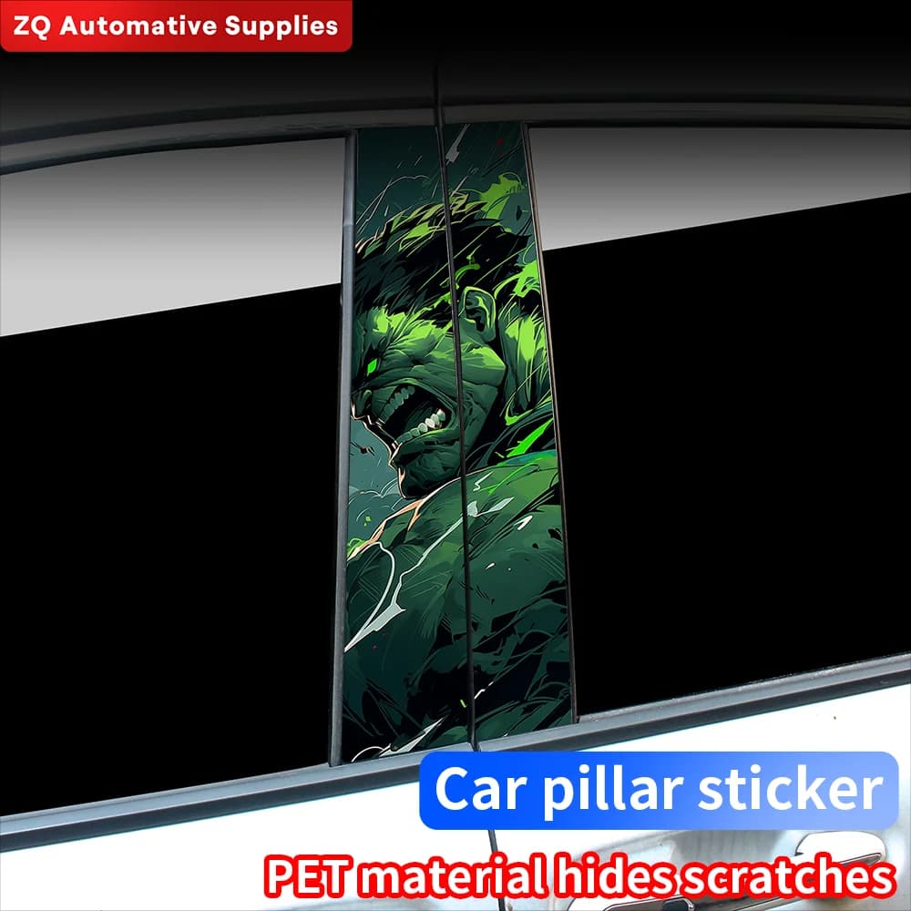 Hulk Adesivi per auto Auto B-Pilastro Decorazione impermeabile Copertura Graffi Porte auto fai da te Pilastro Protezione solare Decalcomanie in vinile Accessori