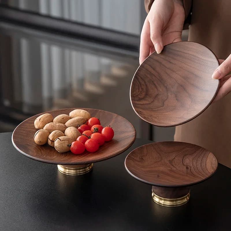 Exquisite walnut wooden Tea Tray Dried Fruit Snack Fruit Plate Dessert Plate Tea shop tea tray Cake Pan Dim Sum Dish Plates