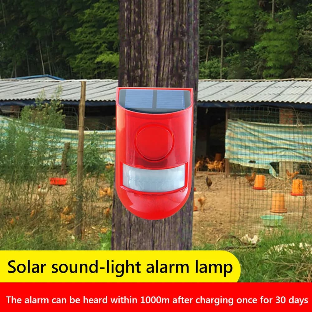 Sound Siren Waterproof Solar Infrared Motion Sensor Alarm Remote Control Multifunctional for Villa Farm Yard Garden