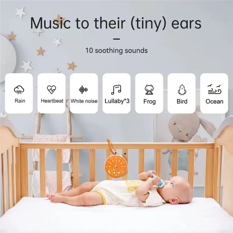 ABMF White Noise Machine K6 Baby Sleep Sound Machine USB Night Light Timer Player for Sleeping 10 Soothing Sounds 250mAh