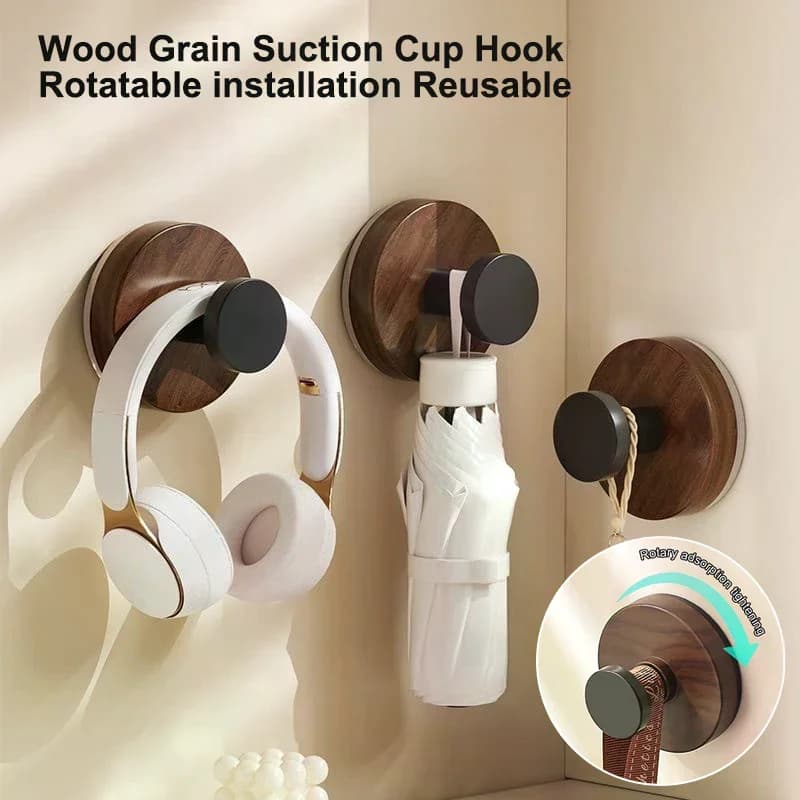 Ganci a ventosa in legno Chiavi in noce Gancio decorativo Porta posteriore Appendiabiti Appendiabiti Cassetti dell'armadio Maniglia Rack di stoccaggio a parete