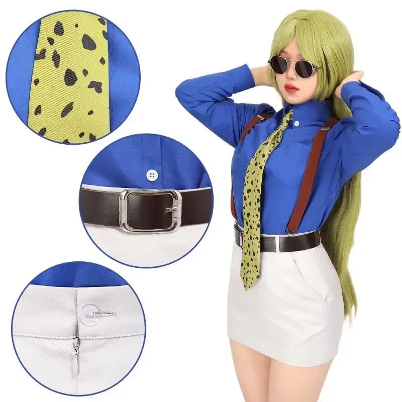 WENAM Nanami Kento Cosplay Costume Women's with Tie Suspender Glasses Nanami Kento Women JJK Costume