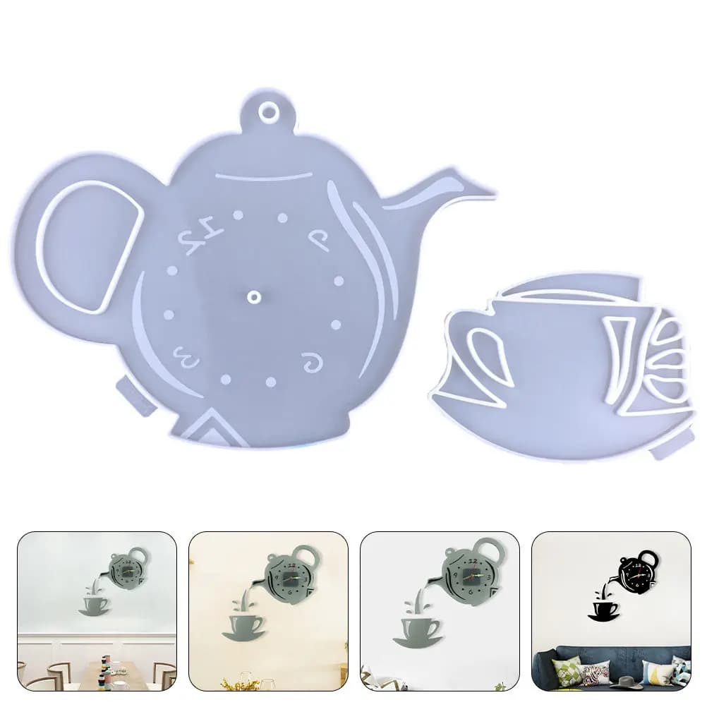 Set di Stampi in Silicone per Orologio da Parete Fai-da-Te, Accessori per Artigianato, Stampi in Resina Siliconica