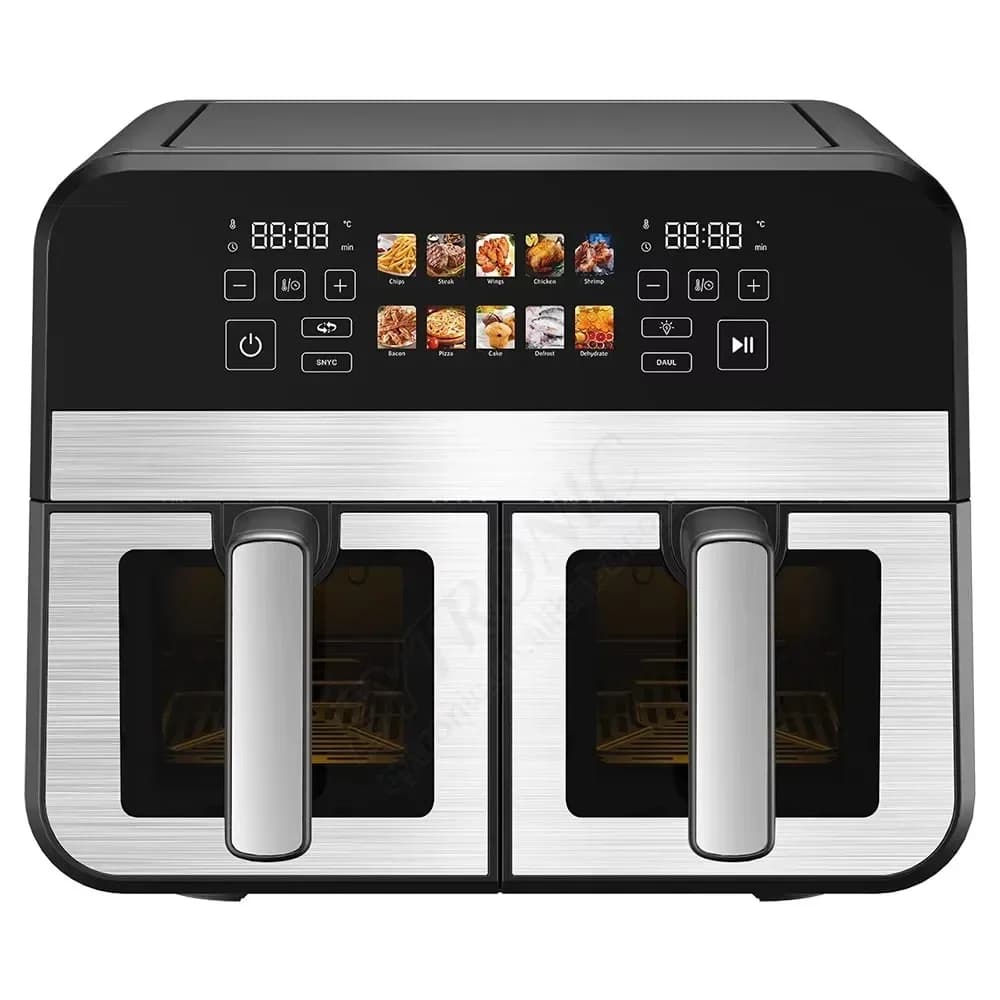 Intelligent Digital Control Air Fryer Oven Large Capacity Oil Free 9L Double Basket Multifunctional Electric Air Fryer