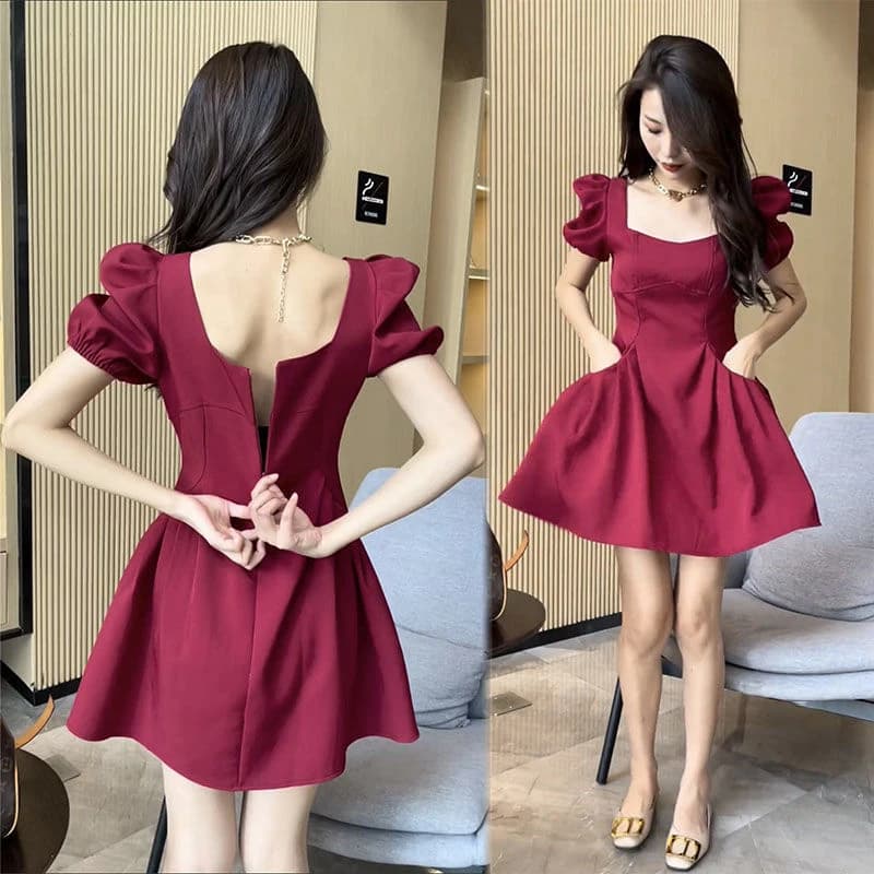 Nuova Gonna Estiva da Donna Elegante e alla Moda, a Pieghe, con Vita Stretta, Linea ad A, Lunghezza al Ginocchio