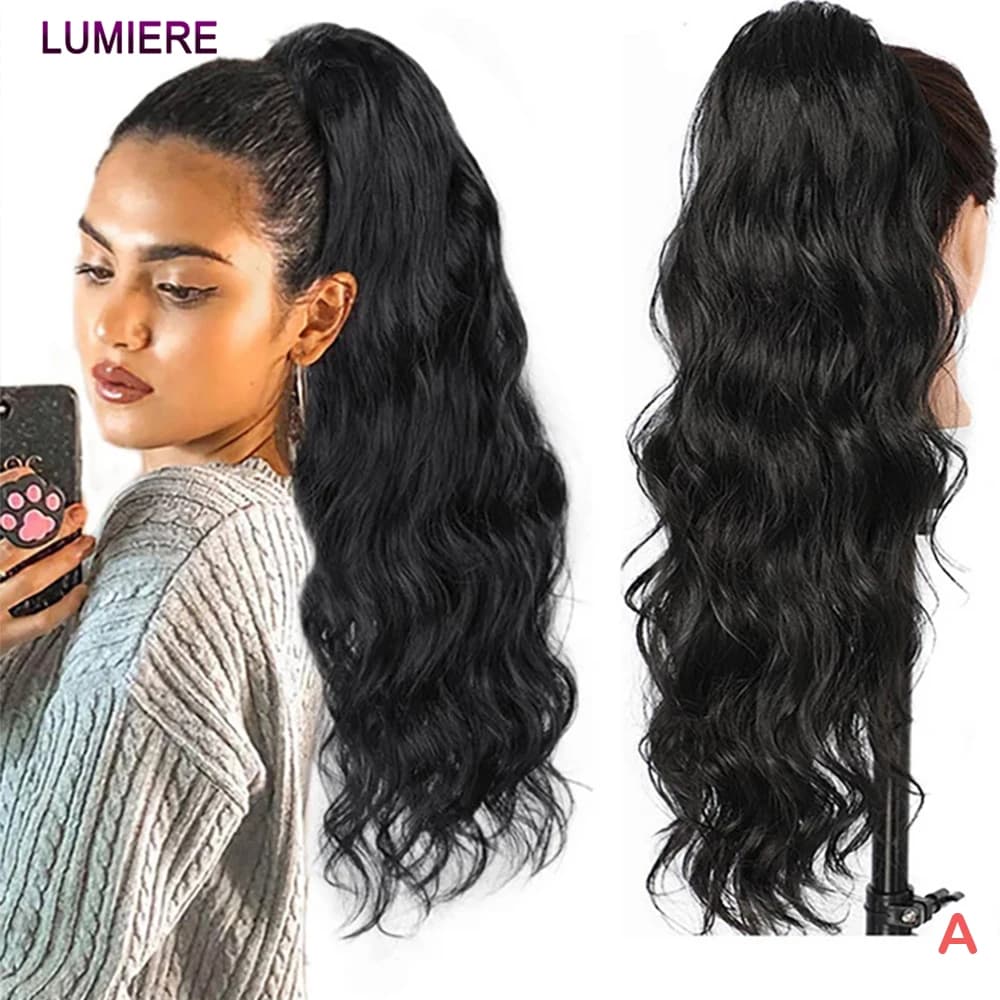 18A Body Wave Wrapping Horsetail Extensions Of Human Hair 100% Real Virgin Human Hair Grezzi Brazilian Clip For Women Double Blades