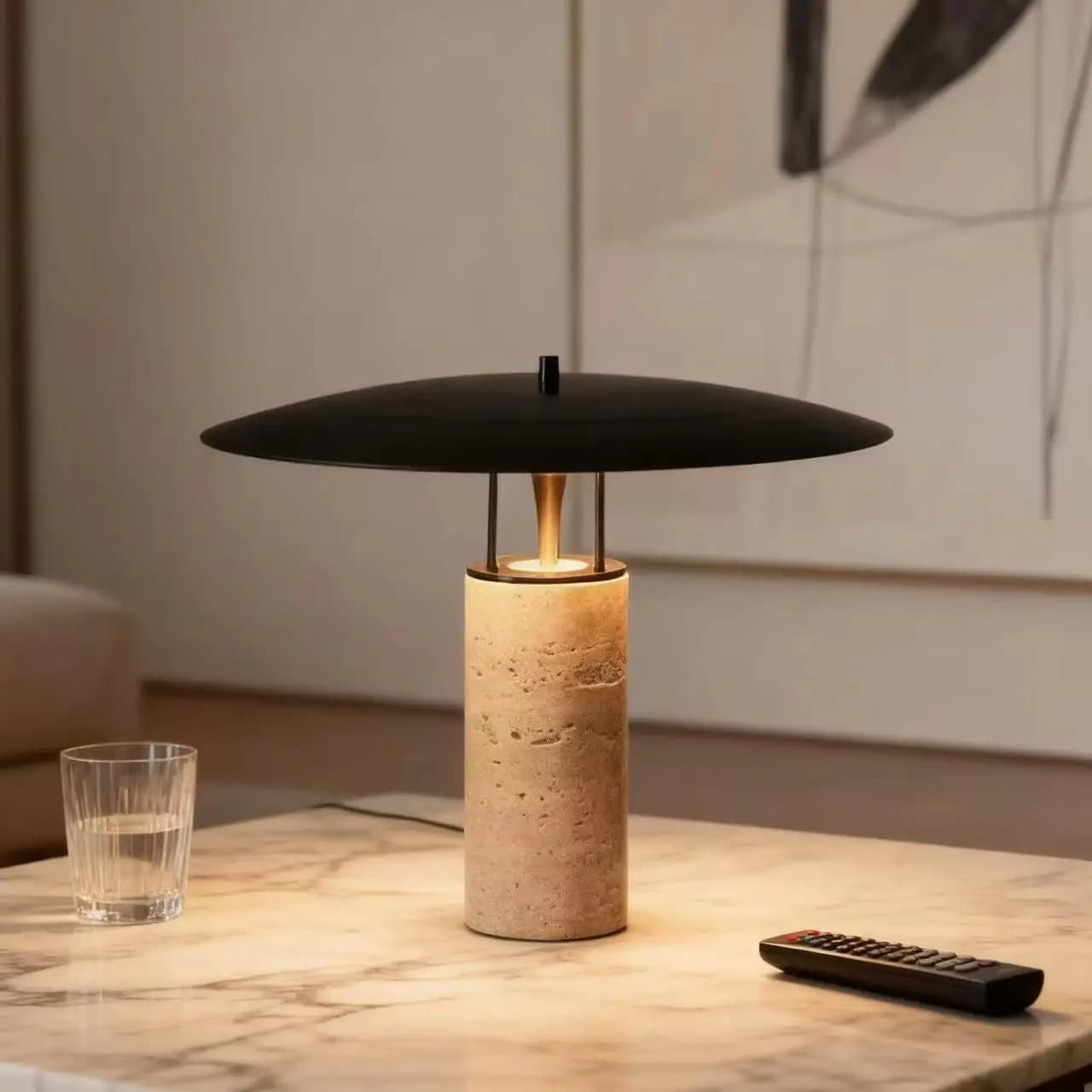 Lampada da Tavolo LED Postmoderna Minimalista in Pietra Gialla, Lampada Artistica di Design per Soggiorno e Camera da Letto, Luce Creativa Nordica da Comodino