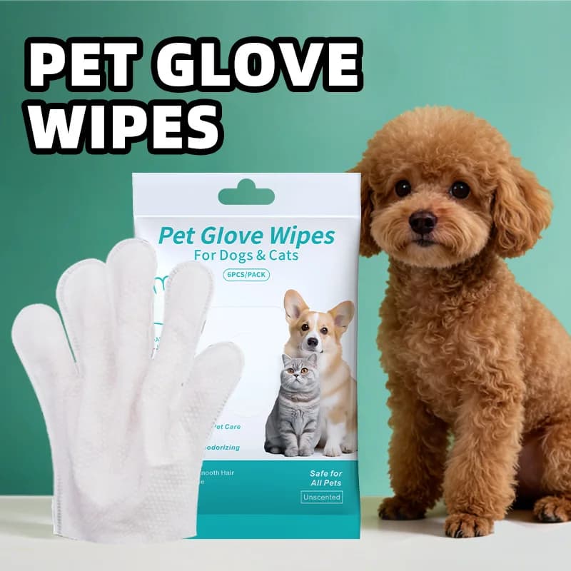 Unscented Extra Thick Pet Cleaning Wipes for Dogs & Cats,Dog Washing Bathing Deodorizing Grooming Gloves for Daily Care