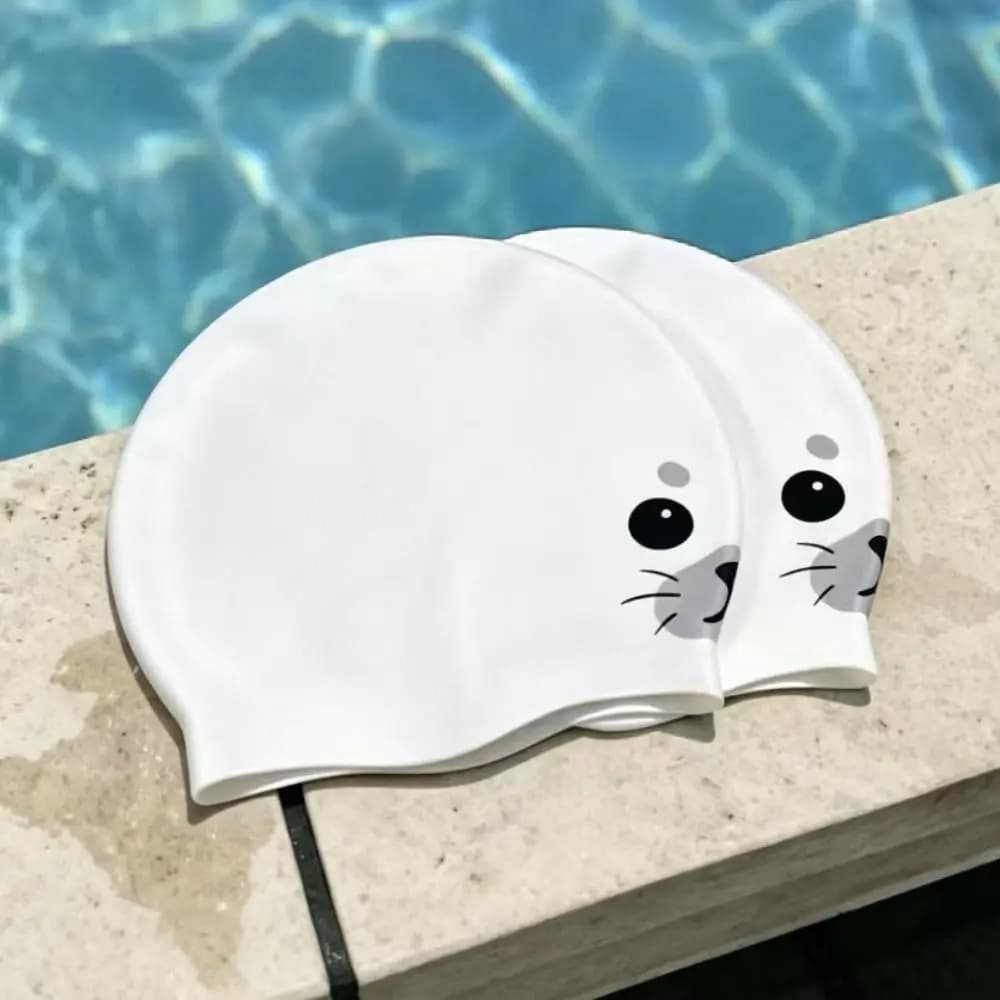 Professional Waterproof Swimming Caps Ear Protection Comfortable Silicone Swim Caps Cartoon Elastic Seal Swim Hat Water Sports