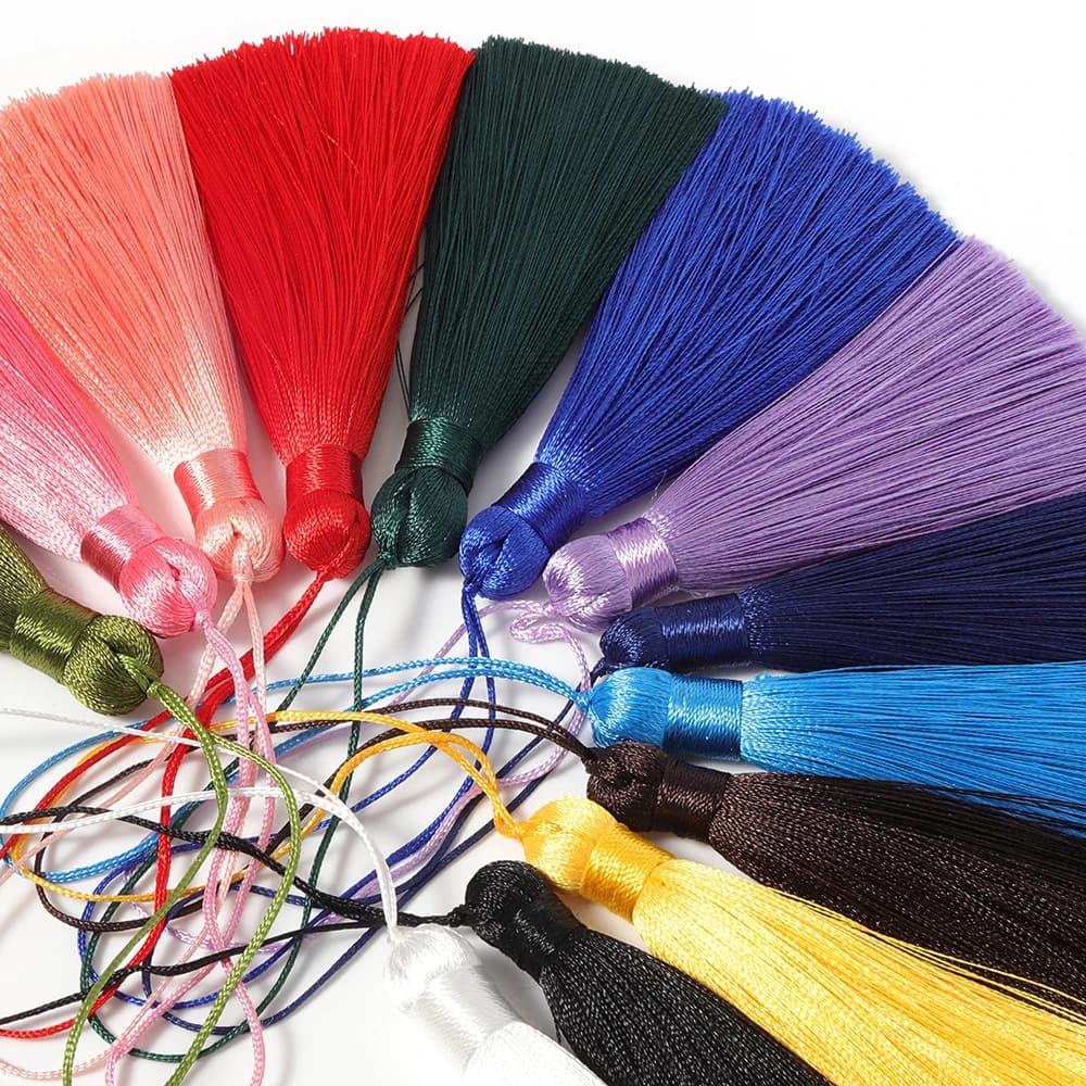 10 pz 8 cm Poliestere Seta Nappa Cavi Pennello Per Portachiavi FAI DA TE Segnalibri E Orecchino Del Pendente Creazione di Gioielli Trovare Fornitori di Fornitori