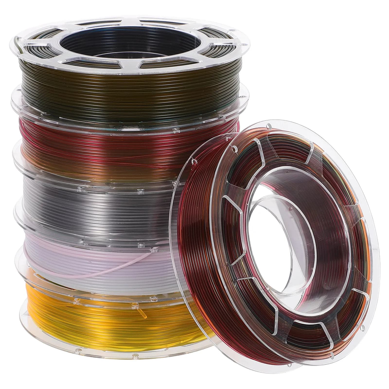 6 Rolls Pla Filament Bundle Rainbow Transparent Multicolor Clear Pastel 3D Printing Supply DIY Projects 3D Printer Filament