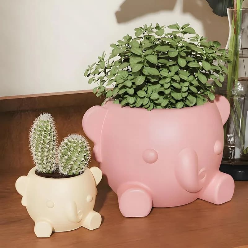 Stampo in Silicone a Forma di Elefante per Resina Epossidica, Cemento, Vaso per Fiori Fai-da-Te, Porta Spugna per Trucco, Scatola Portaoggetti Decorativa