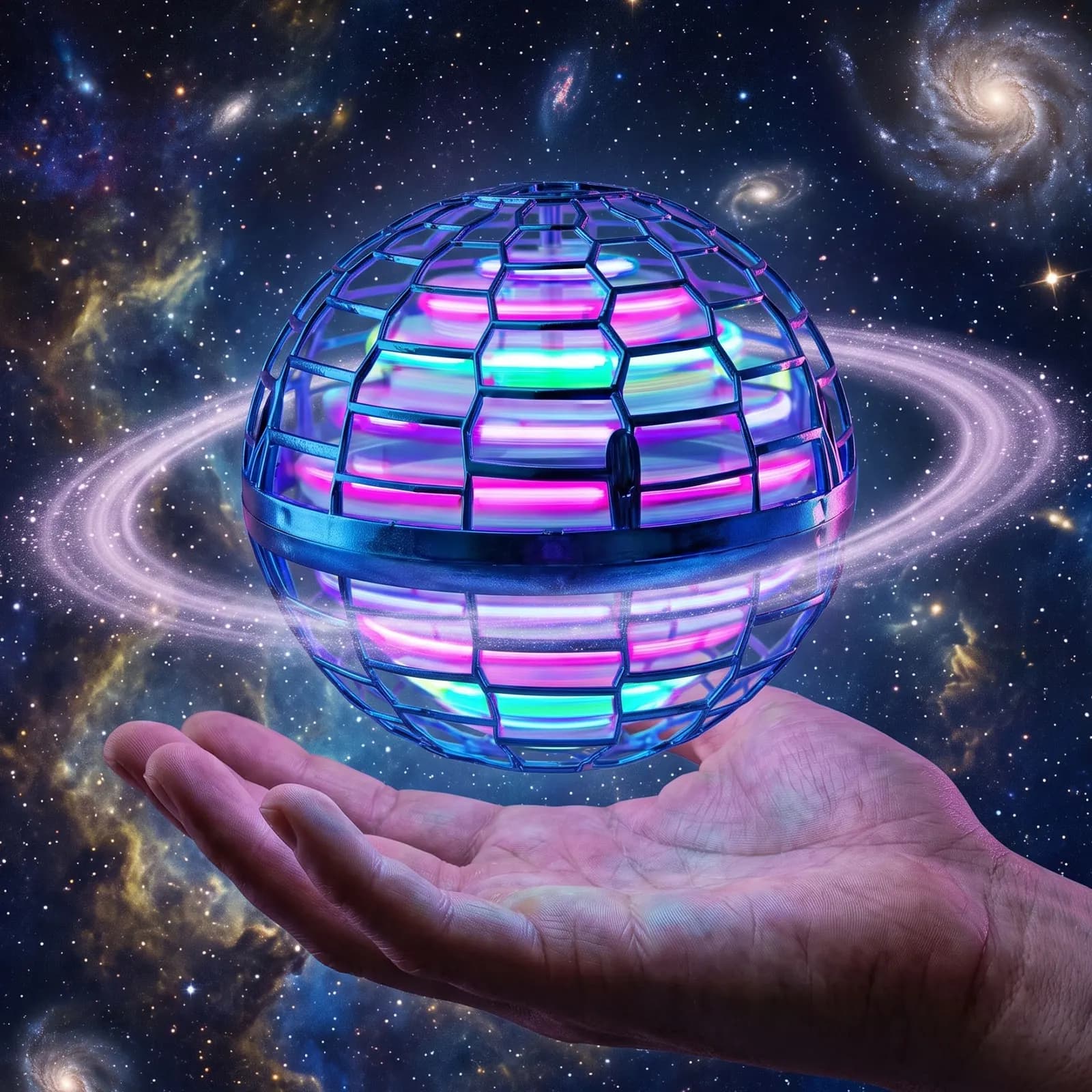 Flying Orb Ball Boomerang Spinner Toy LED Light Flying Ball Hover Drone Spinning Ball Kids Outdoor Indoor Interactive Toy Gift