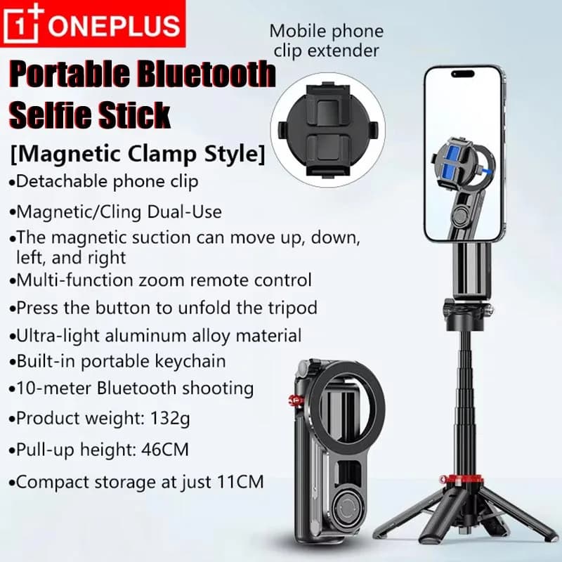 OnePlus Nuovo F08 Zoom Selfie Stick Mini Portatile a Quattro Gambe con Telecomando Bluetooth e Assistente Fotografico per Smartphone