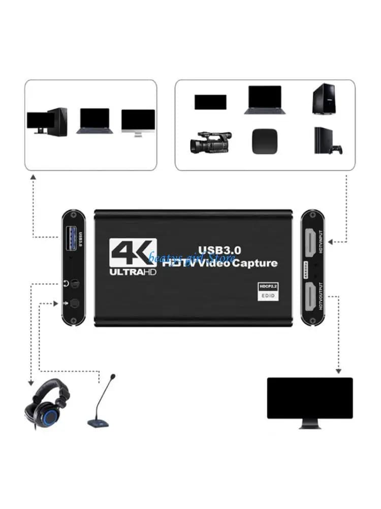 C7AB Dispositivo acquisizione USB professionale 1080P Adatto per streaming live 4K 60Hz Pass Through Supporta Commenti