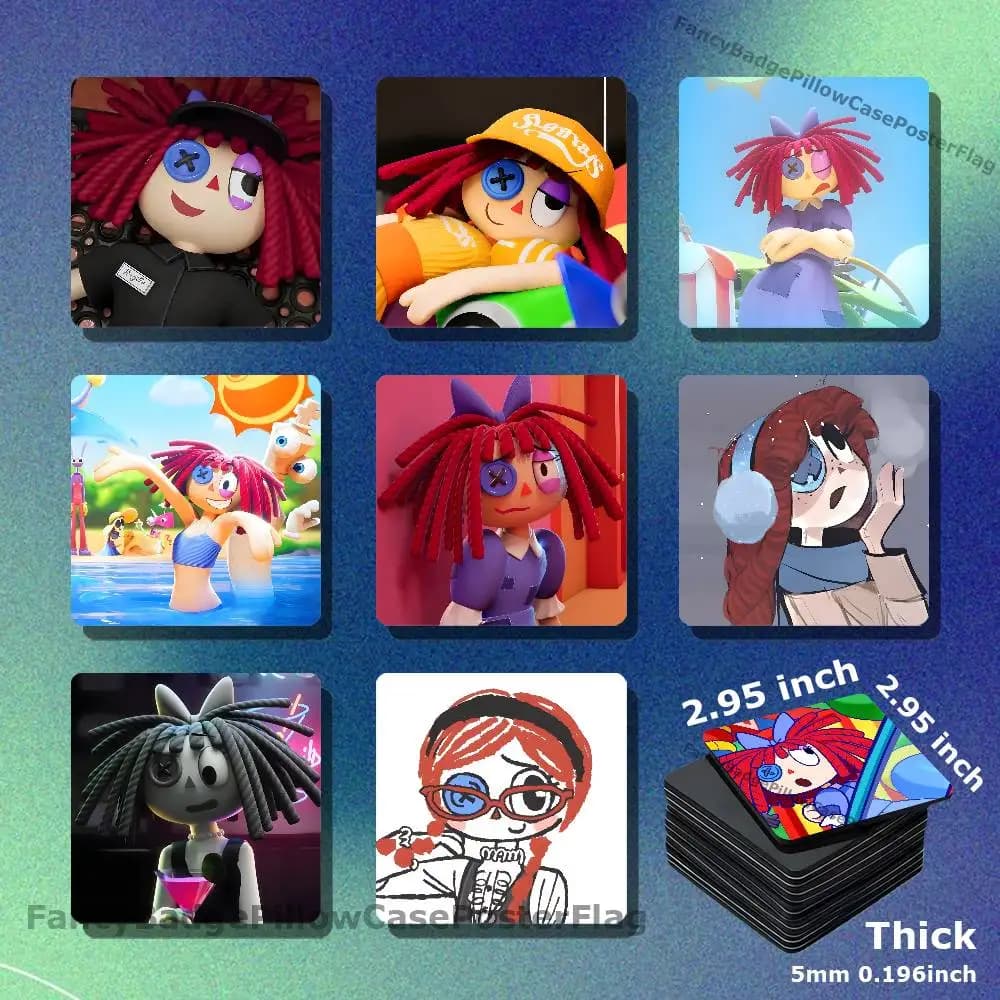 R-Ragatha T-TADC Acrylic Refrigerator Magnets Square Tiles with Magnetic Sheets for Home Decoration