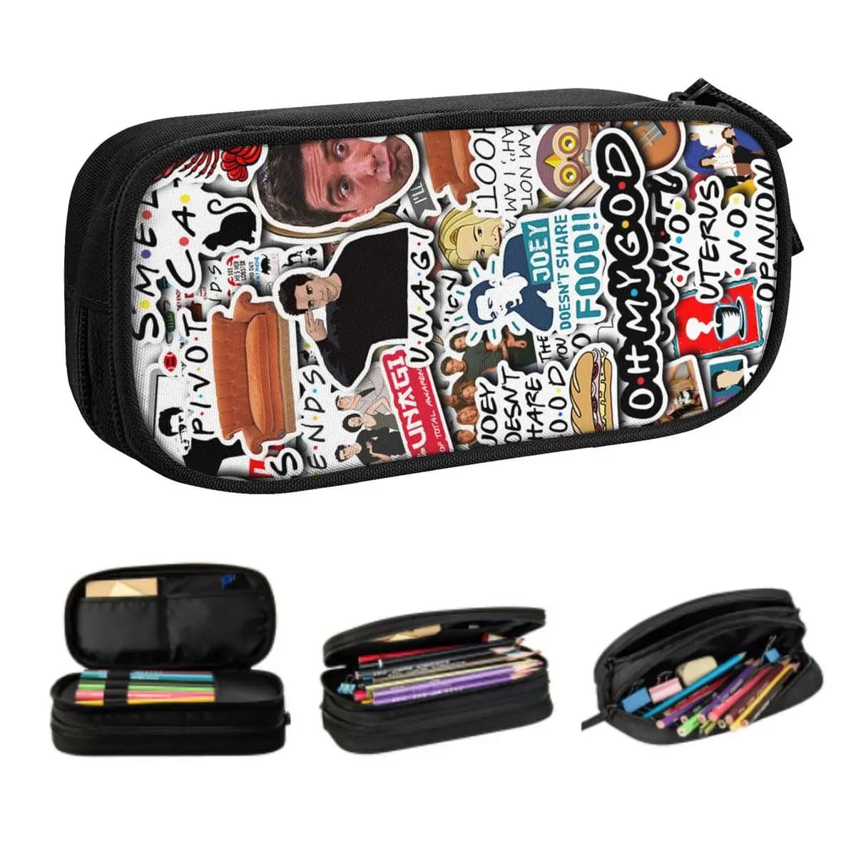 Astuccio per matite personalizzato divertente per programmi TV Friends per ragazzi e ragazze, grande scatola per penne, accessori scolastici