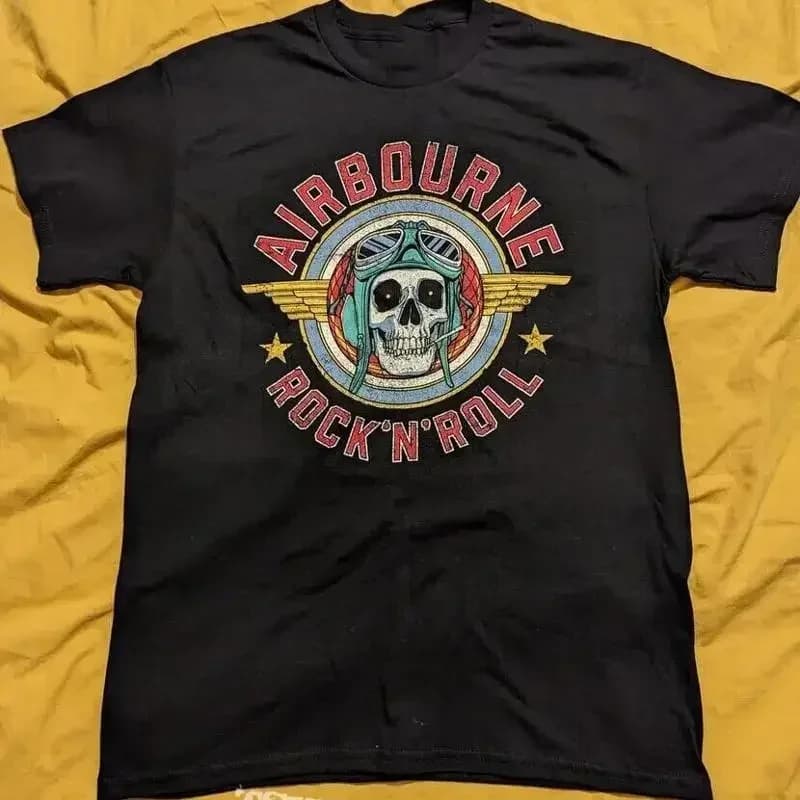 Maglietta in cotone Airbourne Uk European Campaign 2023 Tour S 5XL Us846