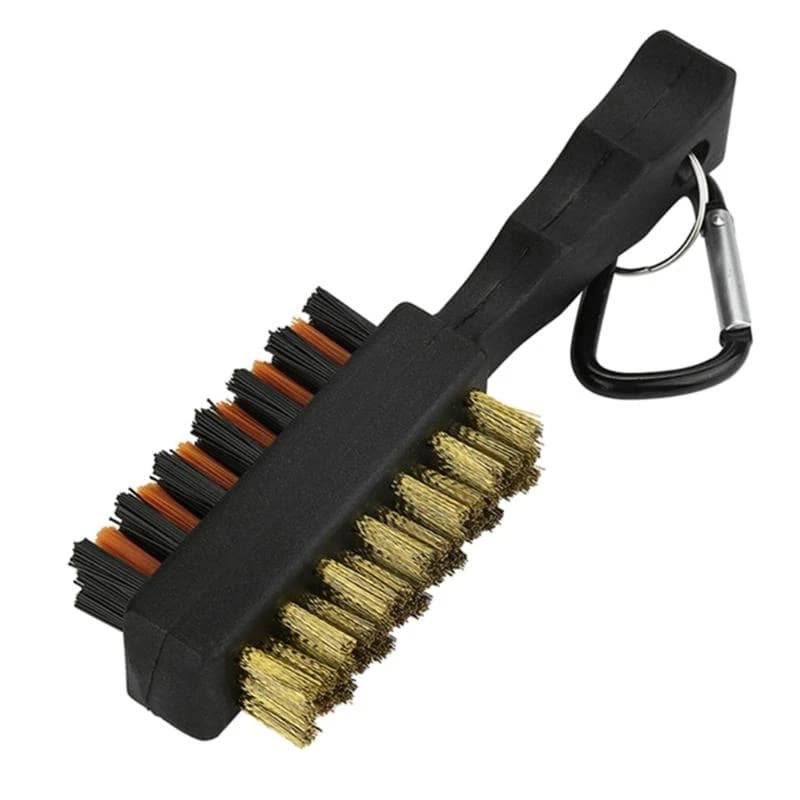 652F Golf Brush Double Side Brass Golf Club Brush Ball Cleaner Cleaning Tool