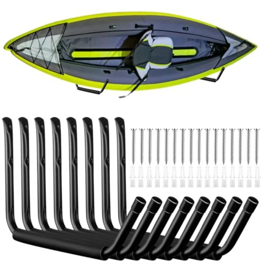 Supporto a Parete per Kayak da 15 Pollici, Ganci Robusti per Garage, Ganci per Canoa, Supporto Jumbo per Kayak e Paddle Board L