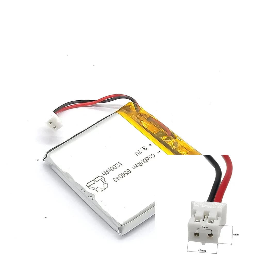 3.7V 1200Mah 654040 Li-ion Li-Polymer Li batteria 2.0 JST 2Pin per MOBILE POWER SMART WATCH GPS POWER BANK CAMERA MP4 TABLET MP3