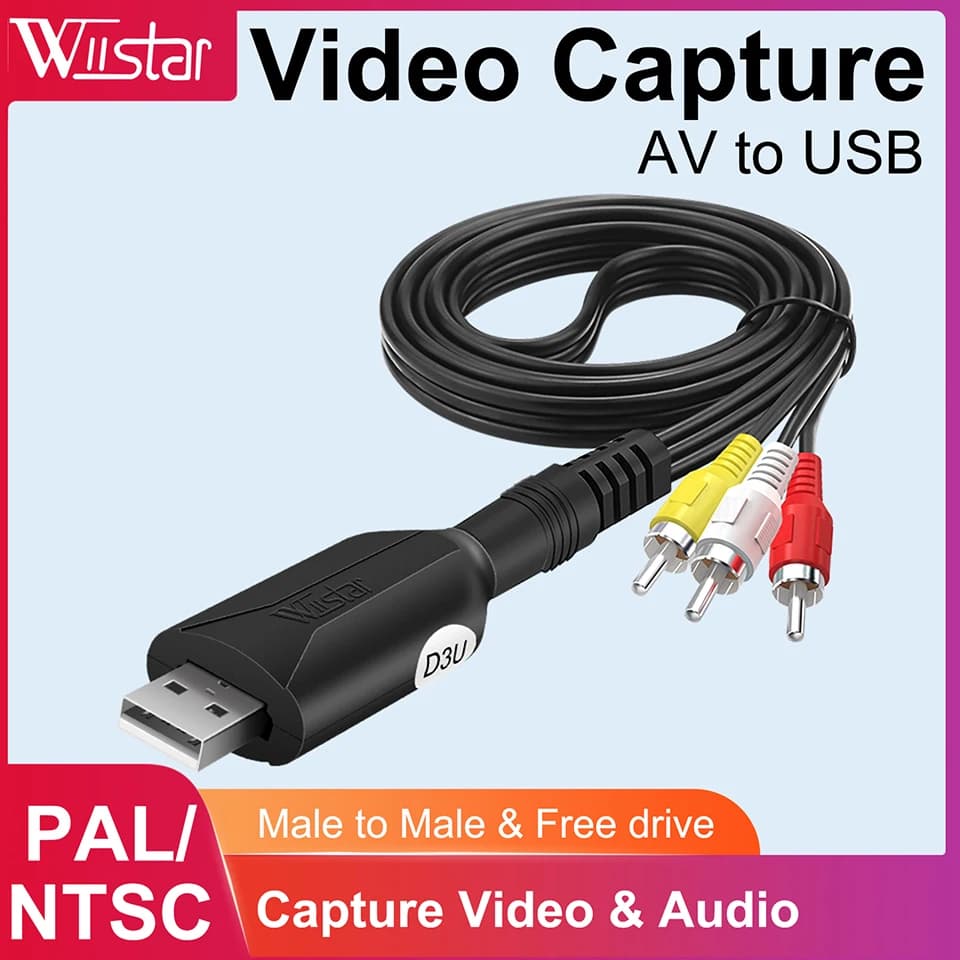 Il convertitore da VHS a digitale - Convertitore audio/video USB 2.0, scheda di acquisizione video VHS Box VHS VCR TV a convertitore digitale Windows