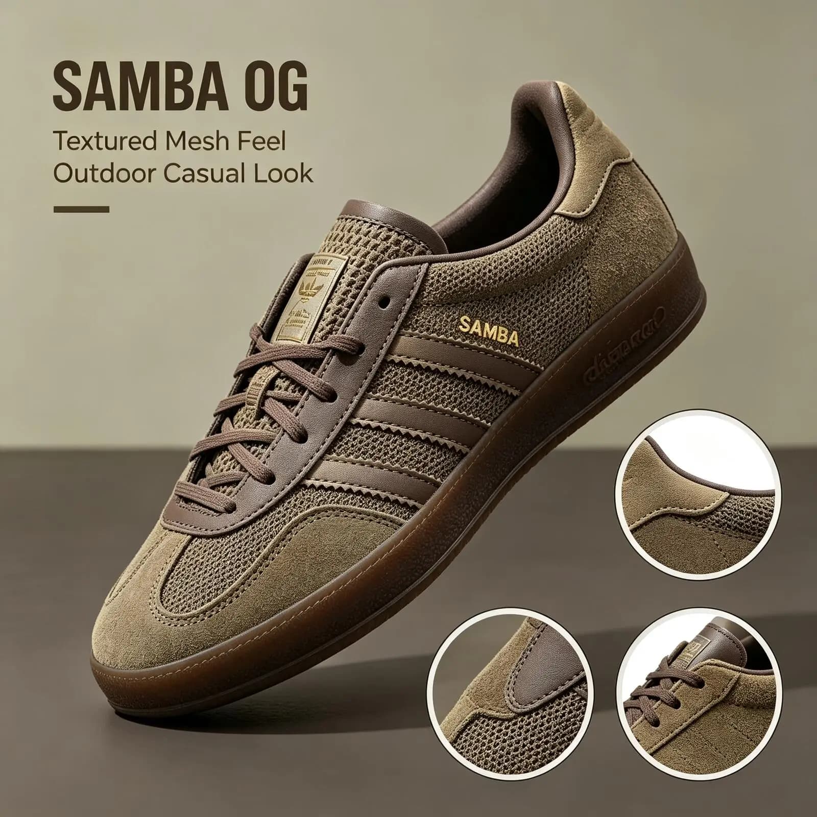 Adidas Genuine Clover SAMBA OG JR0885 Classic Lace Up Lightweight Casual Shoes Suede Leather Gum Sole Retro Sneakers