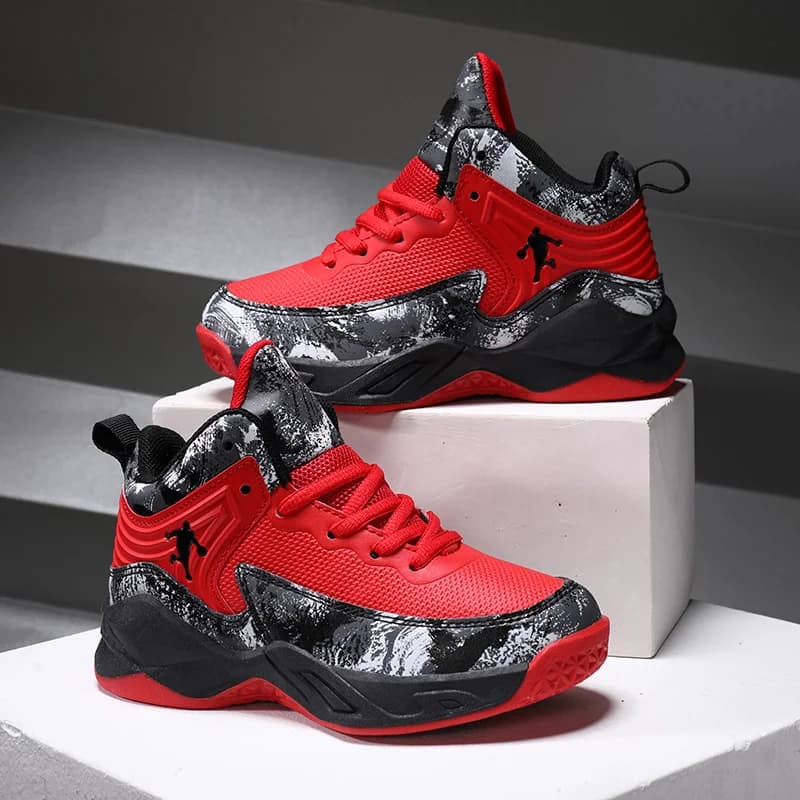 Scarpe da basket da ragazzo antiscivolo Scarpe da ginnastica per bambini alla moda Scarpe sportive per bambini alte Scarpe da corsa da passeggio leggere e durevoli