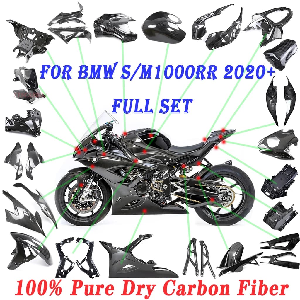 2022 Per BMW S1000RR M1000RR 2019 2020 2021 100% pura fibra di carbonio a secco Moto Winglets Parti Parafanghi Copertura Kit carenatura