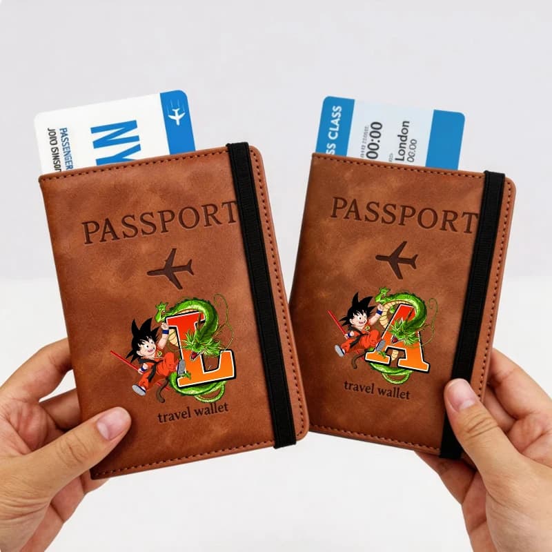 Porta passaporto Dragon Ball per accessori da viaggio, custodia per passaporto, accessori da viaggio, porta passaporto per uomo